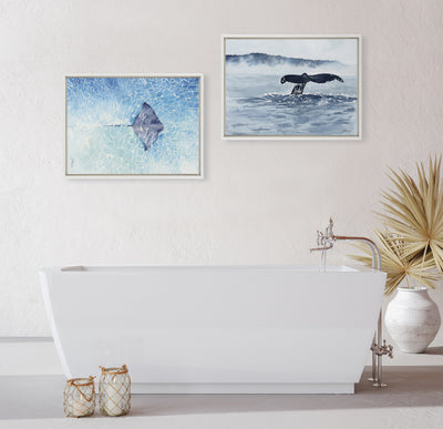 Sylvie Whale Watching Framed Canvas by kateandlaurel - product image 11 for Resin Society