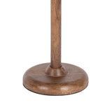 Round wooden base with a smooth, warm brown finish and integrated central cylindrical column, shown against a white background.