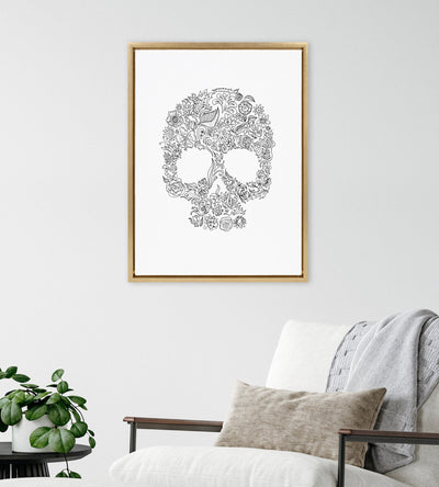 Sylvie Skull Print Framed Canvas by Viola Kreczmer