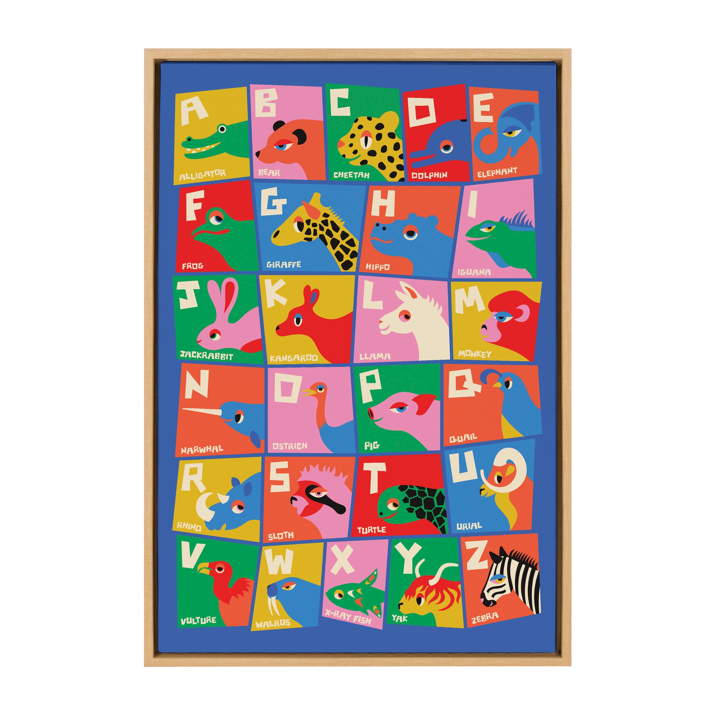 Sylvie Animal Alphabet Framed Canvas by Carrie Cantwell