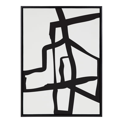 Sylvie Bold Sophisticated Abstract Black Stroke Framed Canvas by kateandlaurel - product image 8 for Resin Society