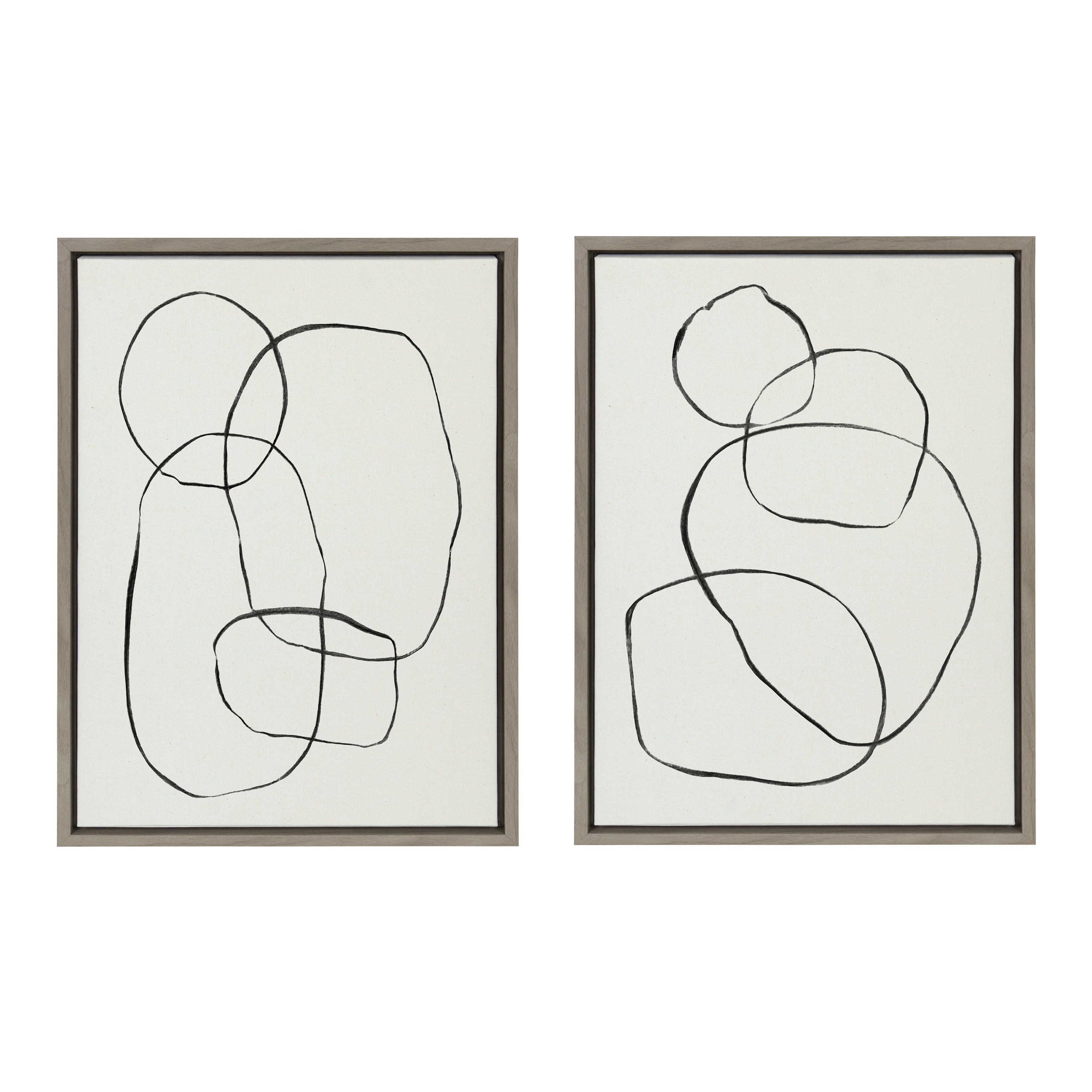 Sylvie Going in Circles Framed Textured Canvas Set