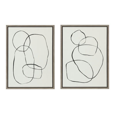 Sylvie Going in Circles Framed Textured Canvas Set