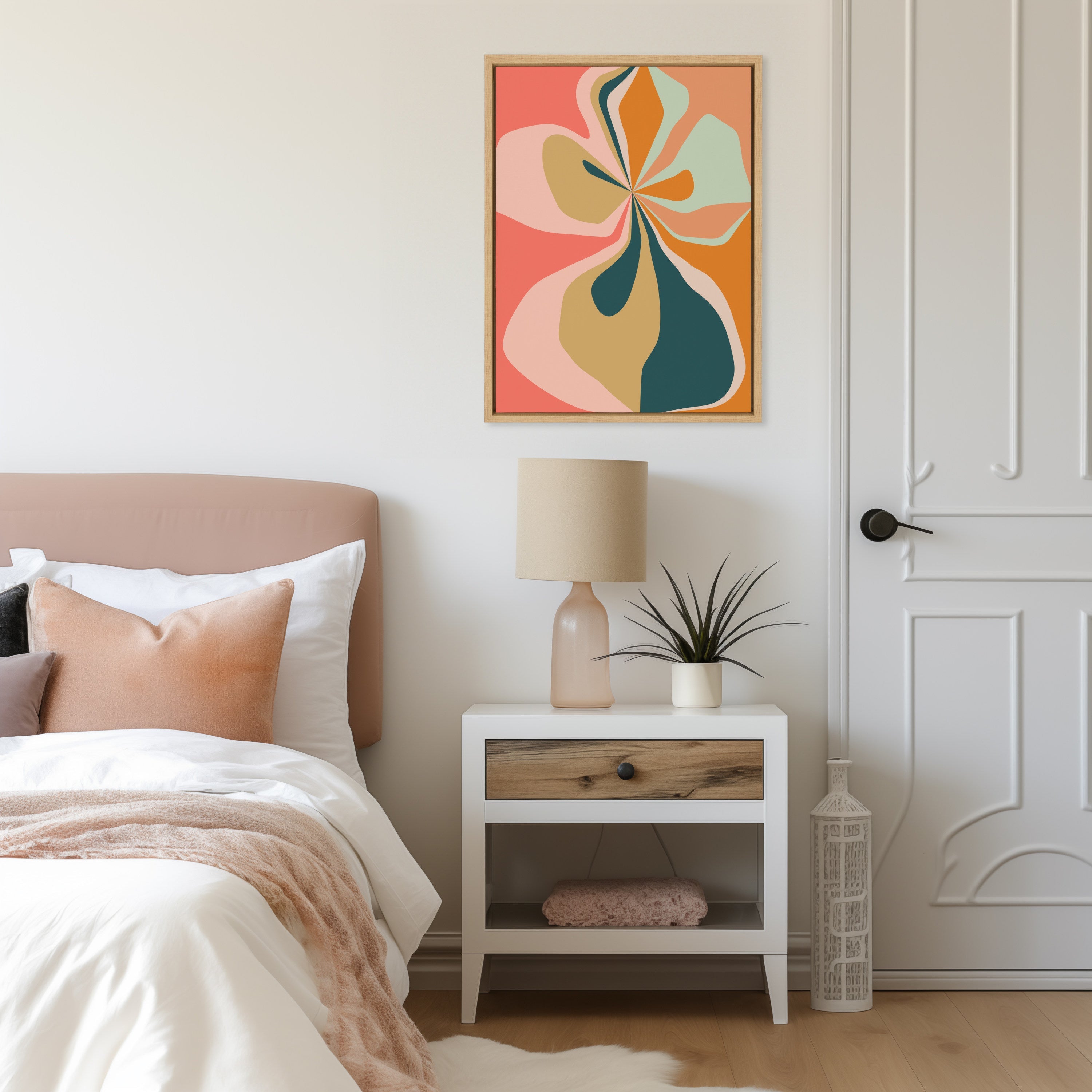 Sylvie Morning Hibiscus Framed Canvas by Alicia Bock