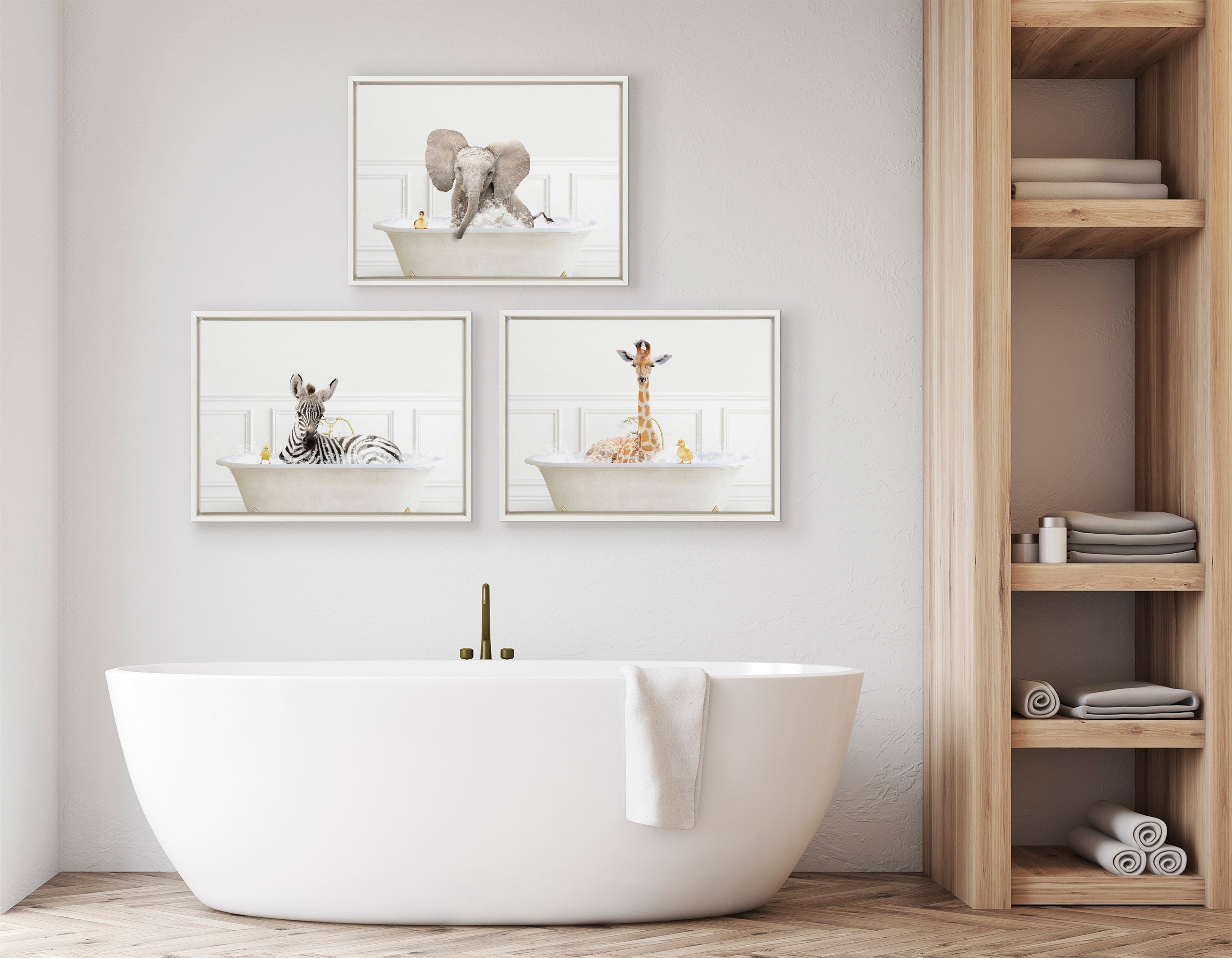 Sylvie Zebra In Bubble Bath Neutral Style Framed Canvas by kateandlaurel - product image 11 for Resin Society