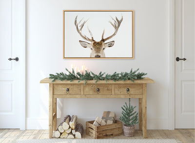Sylvie Stag Peekaboo Framed Canvas by Amy Peterson Art Studio