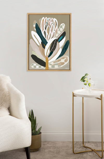 Sylvie Sage Protea Framed Canvas by Inkheart Designs