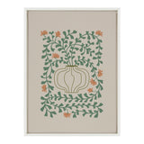Sylvie Colorful Abstract Retro Floral Green and Orange Framed Canvas by kateandlaurel - product image 2 for Resin Society