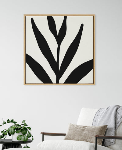 Sylvie Modern Botanical Neutral Abstract 1 Framed Canvas by kateandlaurel - product image 9 for Resin Society
