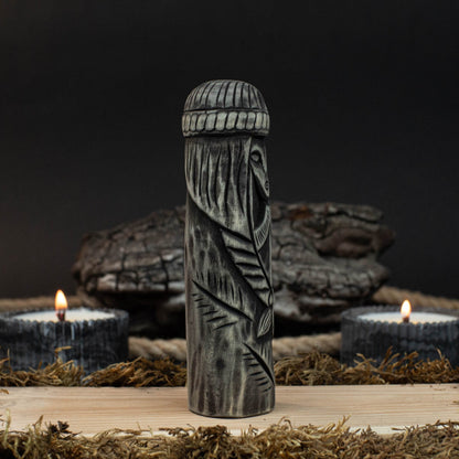 Hand-carved wooden Freyja figurine 14 cm tall, Scandinavian goddess statue