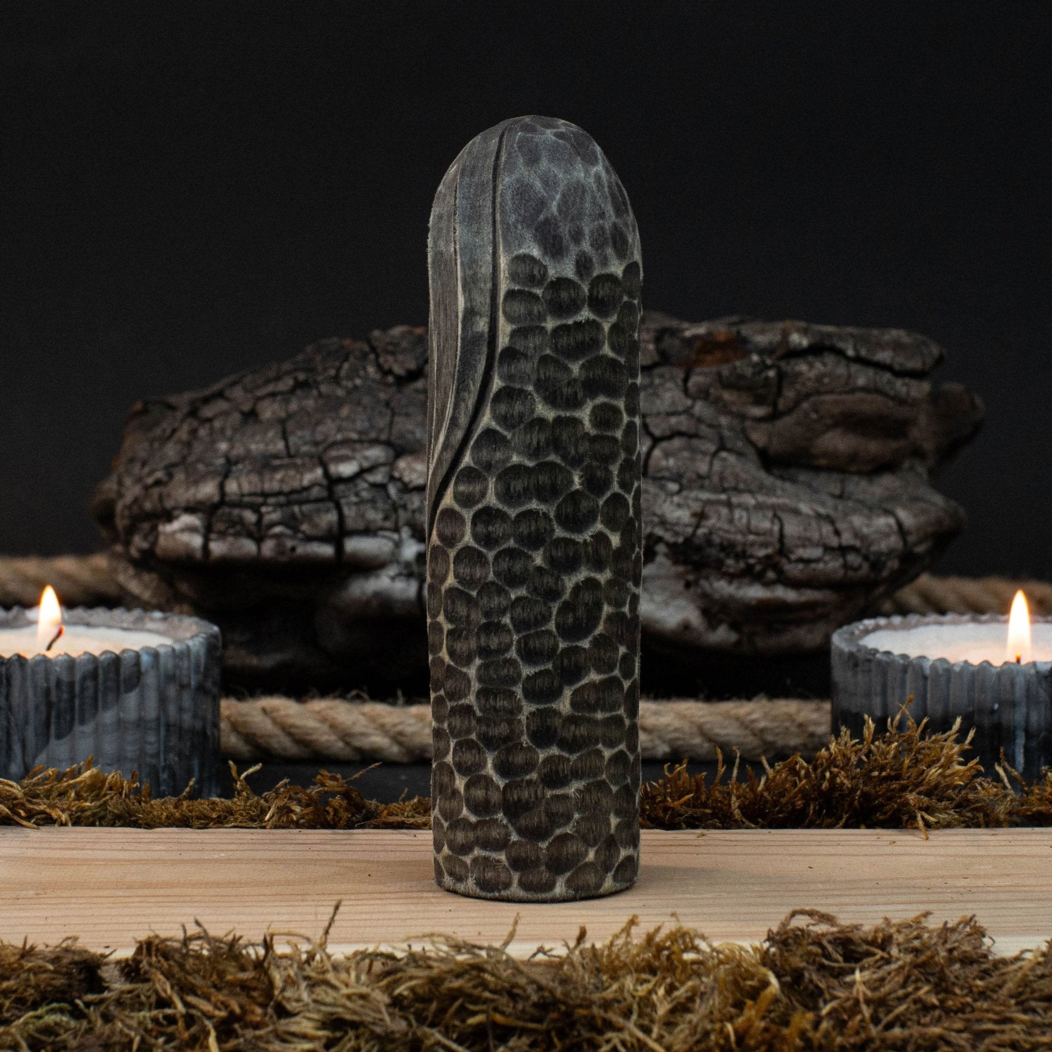 Hand-carved wooden Odin figurine, 13 cm tall, detailed Norse god sculpture