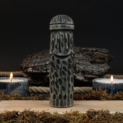Hand-carved wooden Thor figurine 14 cm tall, Scandinavian god statue