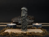 Hand-carved wooden Vidar figurine, 14 cm tall, Norse god of vengeance statue