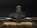 Hand-carved wooden Vidar figurine, 14 cm tall, Norse god of vengeance statue