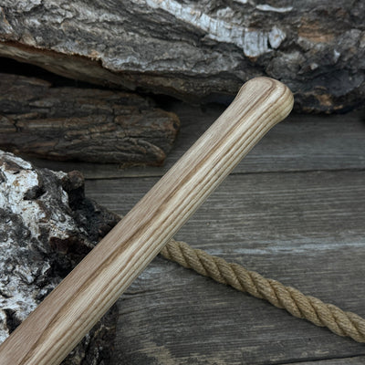 Hand-forged double blacksmith's hammer with ash wood handle and carbon steel head