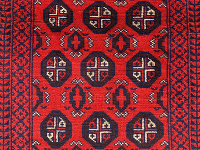 Hand Knotted Afghani Wool Baluch Runner Rug With Rug Pad 2x7 Ft
