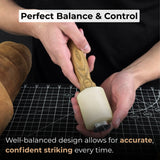 Handmade mallet with nylon head and ash wood handle by Sharky Forged Steel Tools