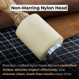 Handmade mallet with nylon head and ash wood handle by Sharky Forged Steel Tools