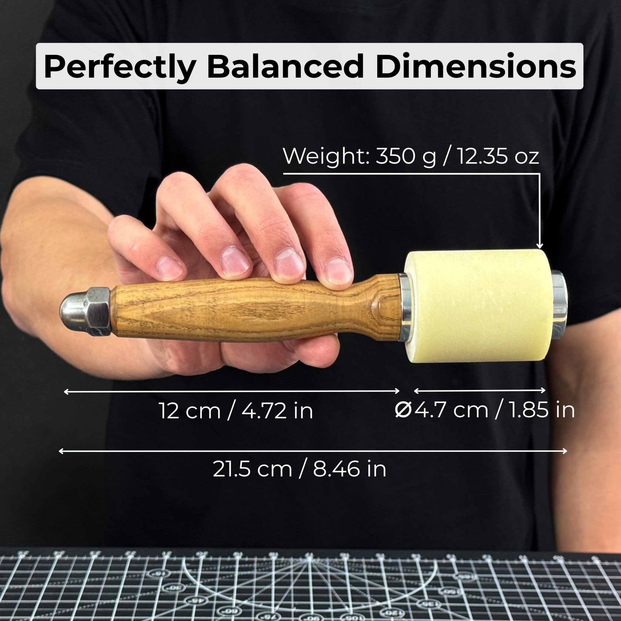 Handmade mallet with nylon head and ash wood handle by Sharky Forged Steel Tools