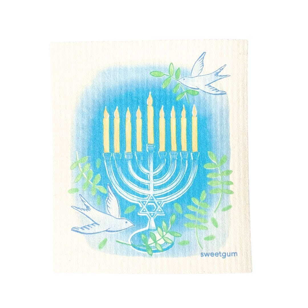 Happy Hanukkah Swedish Dishcloth by sweetgum home, LLC - product image 4 for Resin Society