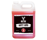 BIG TINE HAPPY HOUR Liquid Mineral Attractant front and back label and bottle photo