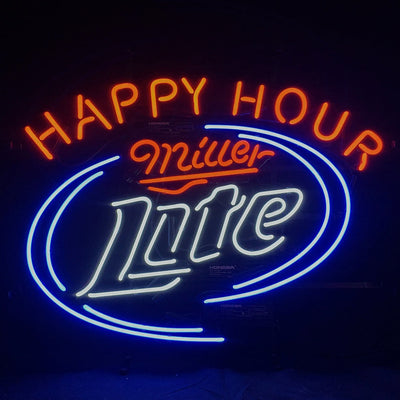Happy Hours Miller Lite Beer Neon Sign Light by Neon Signs Land - product image 2 for Resin Society