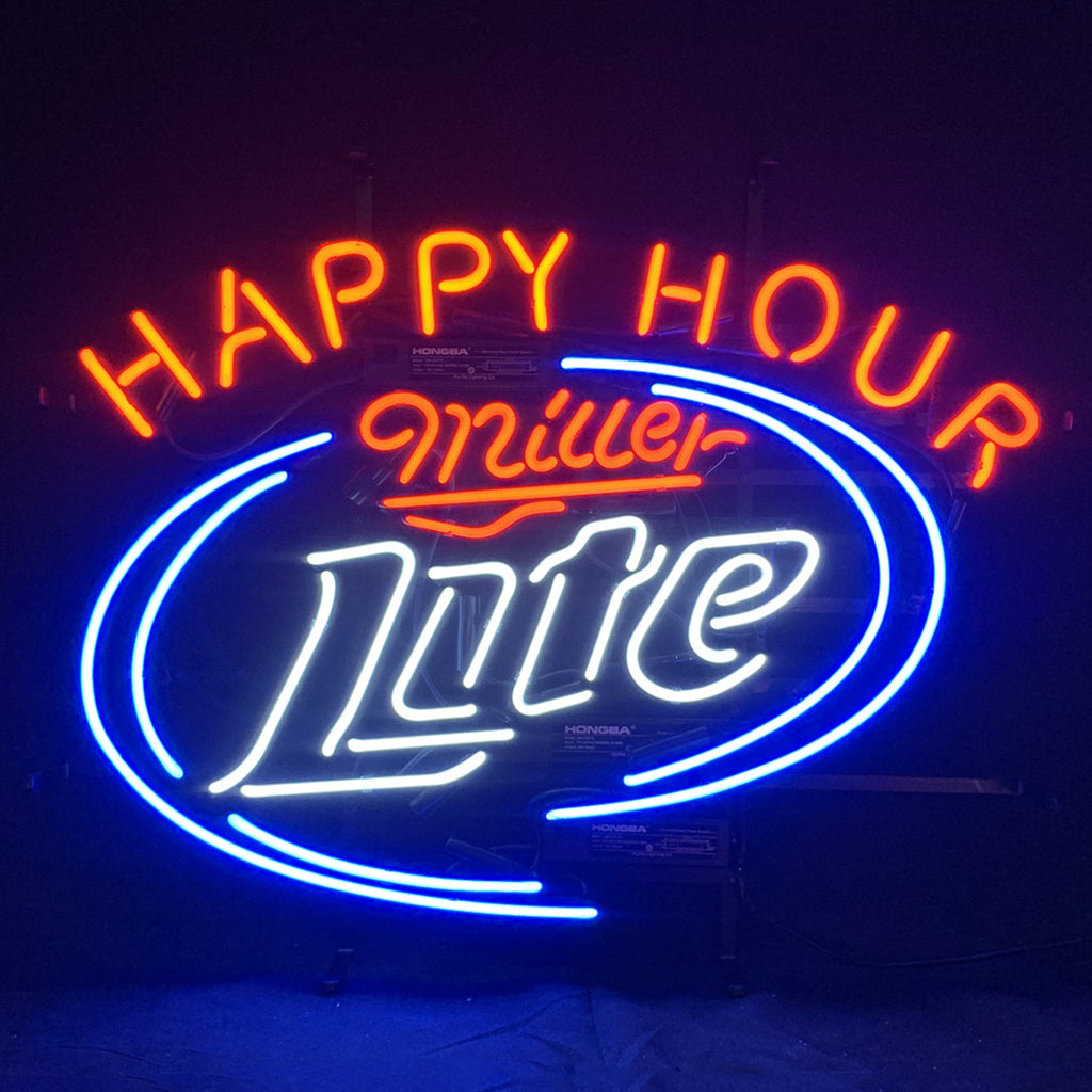 Happy Hours Miller Lite Beer Neon Sign Light by Neon Signs Land - main product image for Resin Society