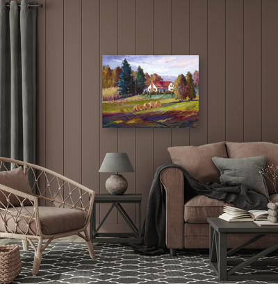Hay Bales Artist Enhanced Canvas Print by John Beard Collection - product image 3 for Resin Society