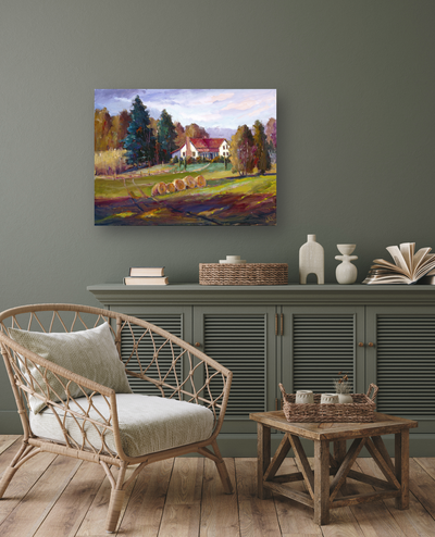 Hay Bales Artist Enhanced Canvas Print by John Beard Collection - product image 4 for Resin Society
