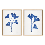 Sylvie Navy Ginkgo and Navy Ginkgo Trio Framed Canvas by kateandlaurel - product image 9 for Resin Society