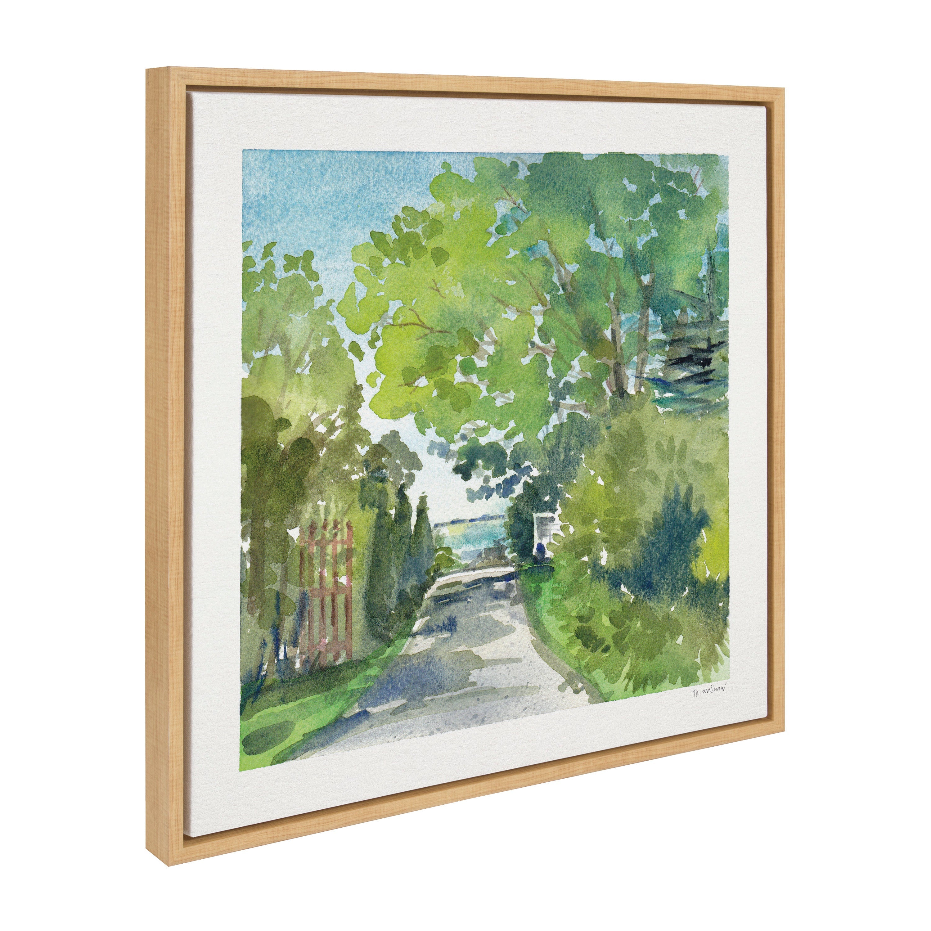 Sylvie The Lane and Sea Framed Canvas by kateandlaurel - product image 8 for Resin Society