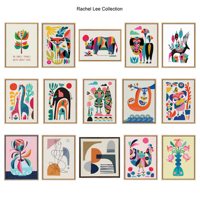 Sylvie Mid Century Modern Cherry Blossoms Framed Canvas by kateandlaurel - product image 8 for Resin Society