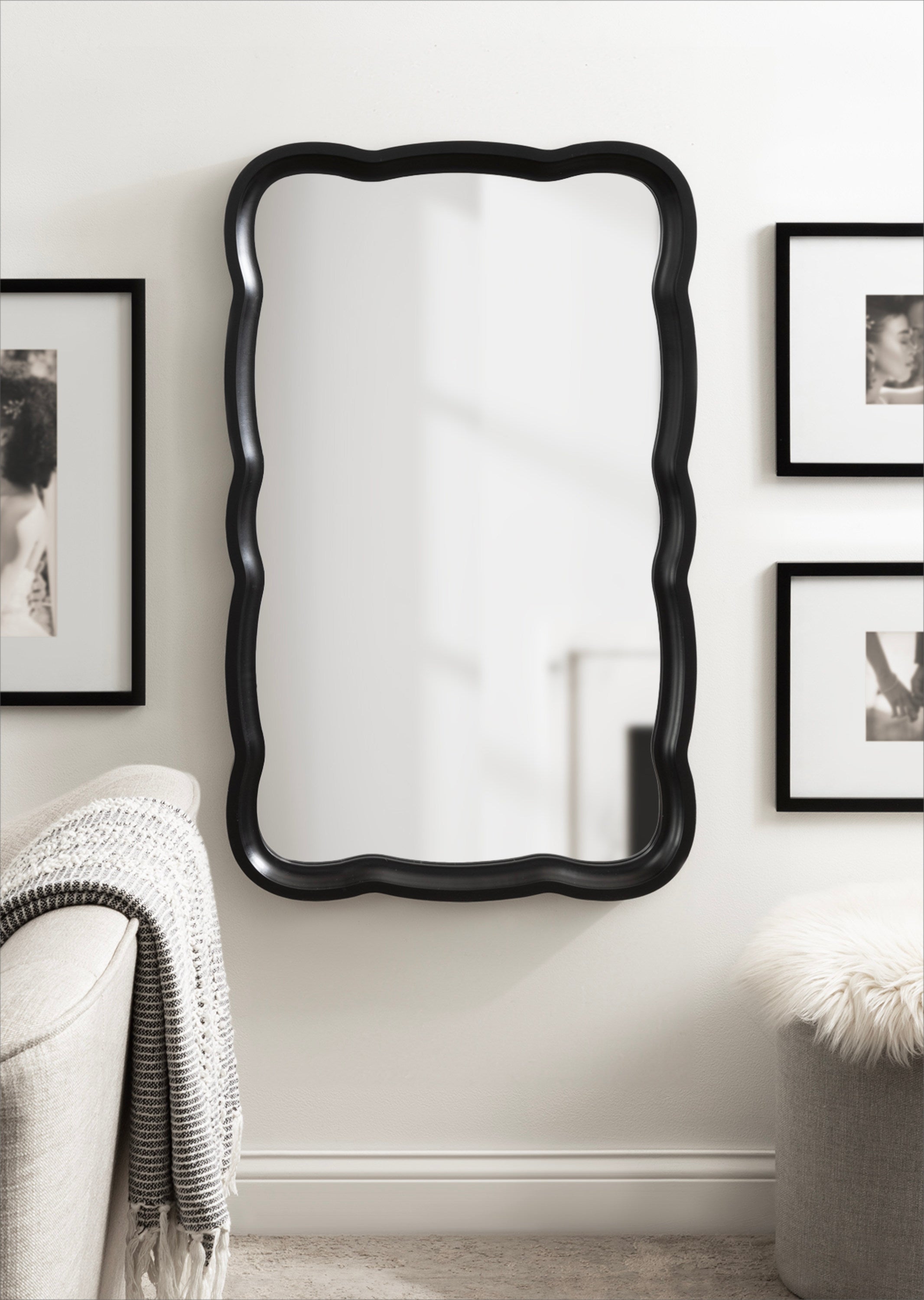 Hatherleigh Scallop Wood Wall Mirror by kateandlaurel - product image 13 for Resin Society