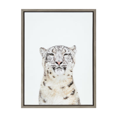 Sylvie Snow Leopard Portrait Framed Canvas by Amy Peterson Art Studio