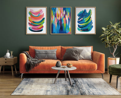 Sylvie Bright Abstract Framed Canvas