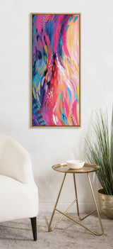 Sylvie Brush Strokes 90 Framed Canvas by kateandlaurel - product image 5 for Resin Society