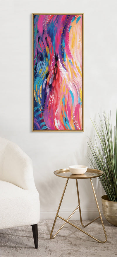 Sylvie Brush Strokes 90 Framed Canvas by kateandlaurel - product image 5 for Resin Society