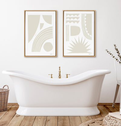 Sylvie Burst Neutral Framed Canvas by kateandlaurel - product image 5 for Resin Society