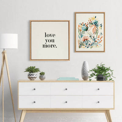 Sylvie Love You More Flinen Framed Canvas by Maggie Price of Hunt and Gather Goods