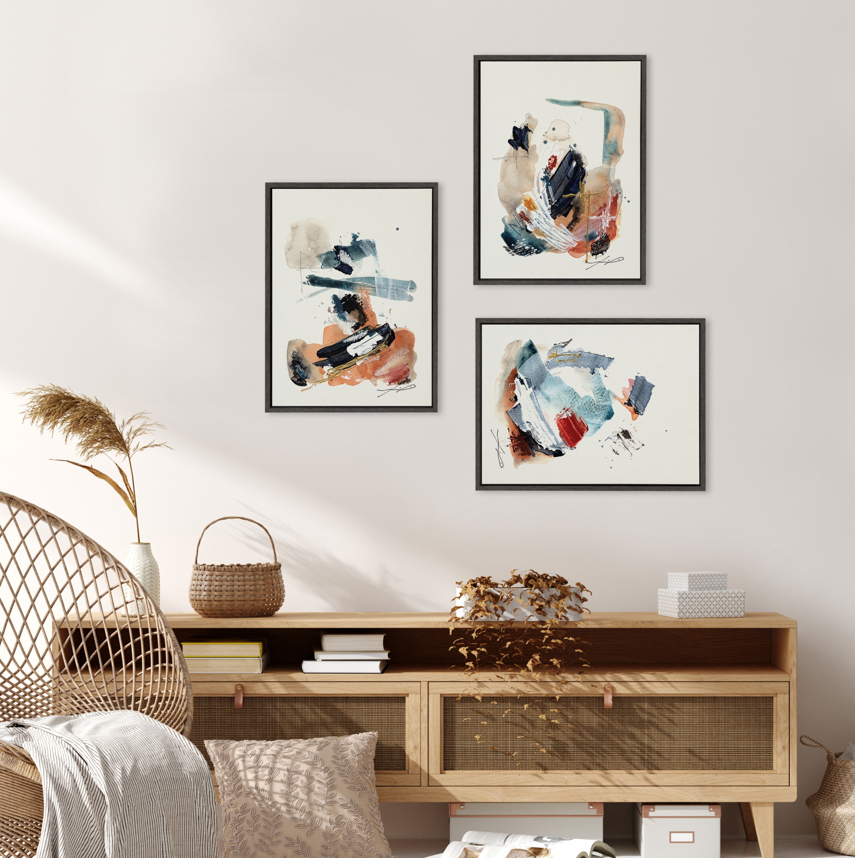 Sylvie By The Fireplace Series Framed Canvas Art Set by Xizhou Xie