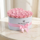 Heart White Box | Light Pink Roses
