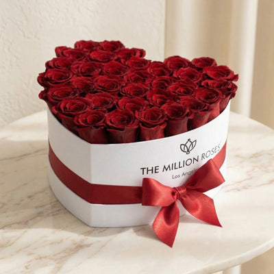 Heart White Box | Red Roses by The Million Roses