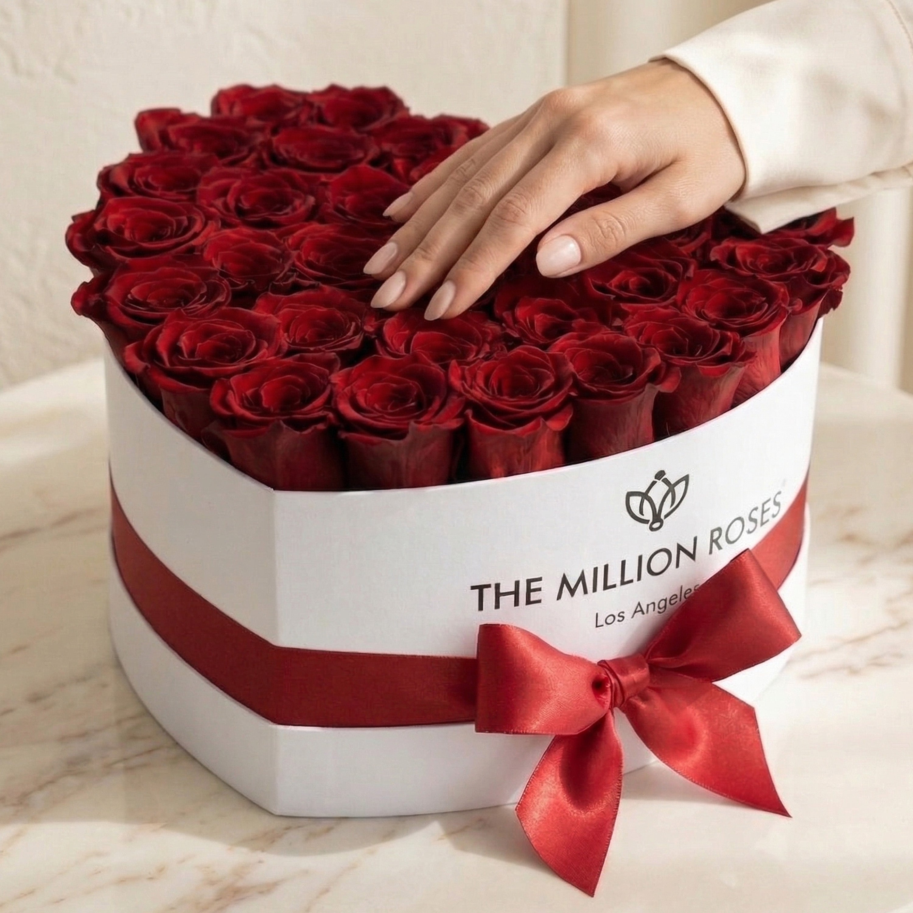Heart White Box | Red Roses by The Million Roses