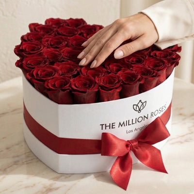 Heart White Box | Red Roses by The Million Roses