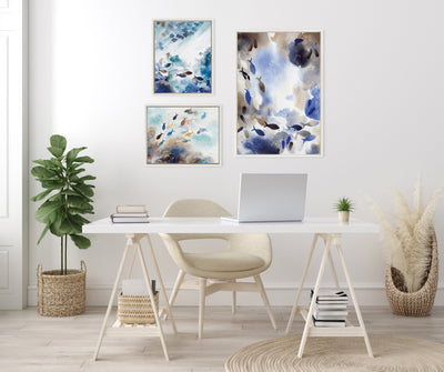 Sylvie Obstacles, Adventure and Nourish Framed Canvas Art Set by Janet Meinke-Lau