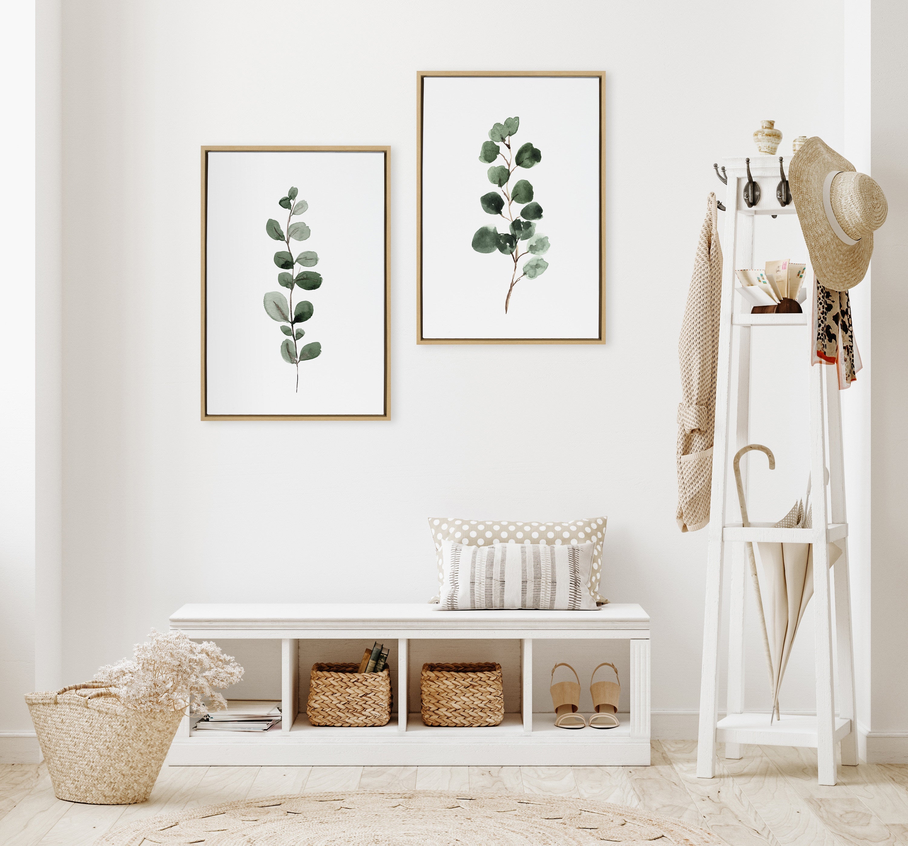 Sylvie Eucalyptus 1a Framed Canvas by kateandlaurel - product image 5 for Resin Society