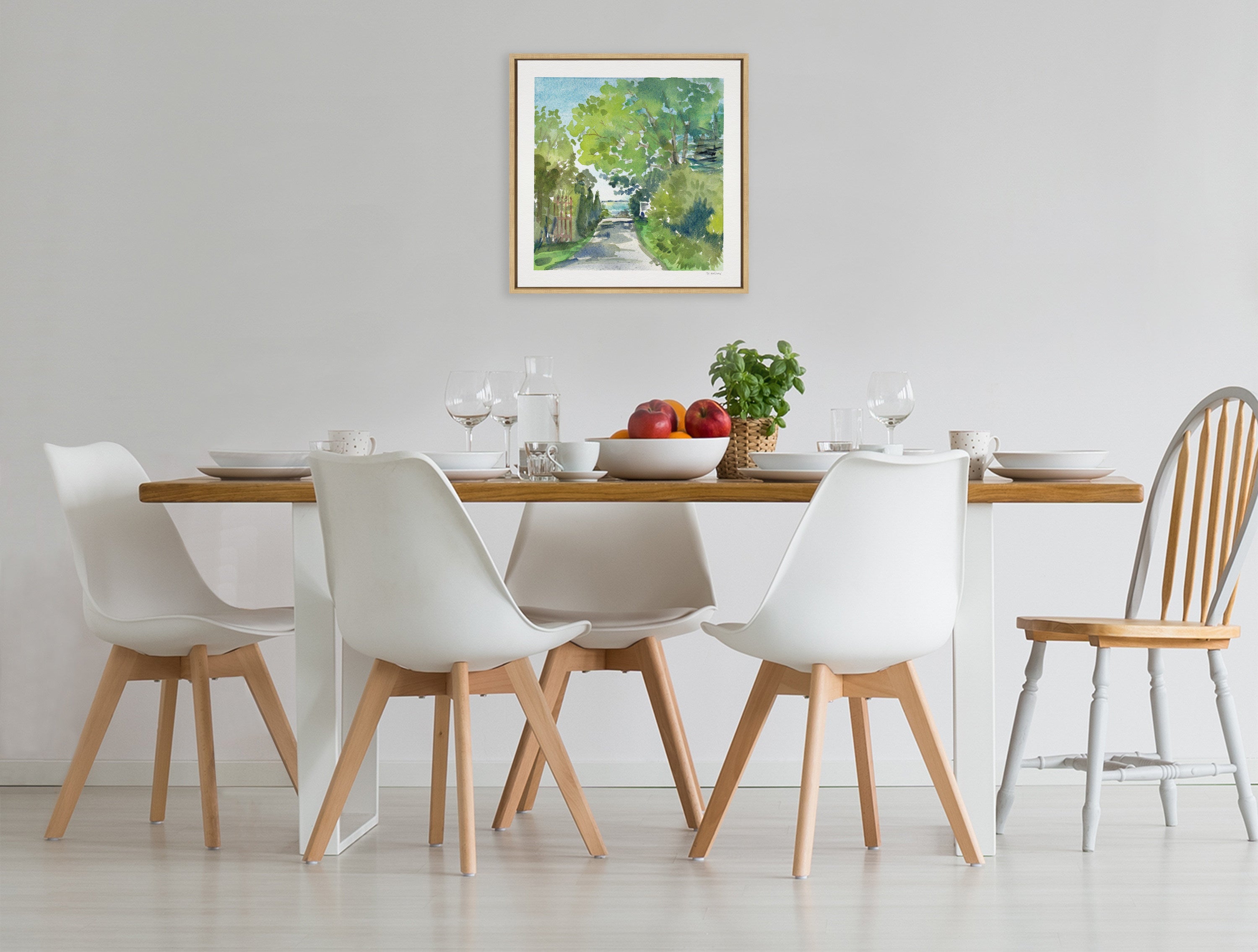 Sylvie The Lane and Sea Framed Canvas by kateandlaurel - product image 11 for Resin Society