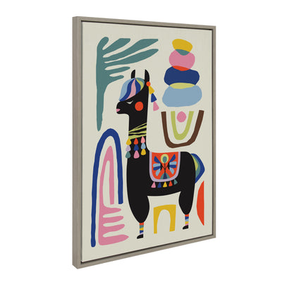 Sylvie Llama Mesatawe Framed Canvas by kateandlaurel - product image 10 for Resin Society