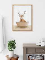 Sylvie Stag Farmhouse Bath Framed Canvas by kateandlaurel - product image 4 for Resin Society