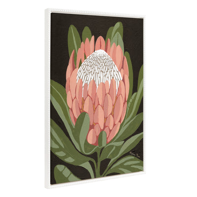 Sylvie Beaded Protea Noire Framed Canvas by Mackenzie Nelson